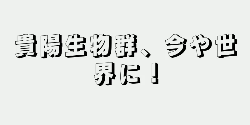 貴陽生物群、今や世界に！