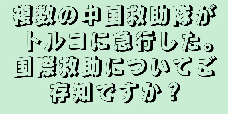 複数の中国救助隊がトルコに急行した。国際救助についてご存知ですか？