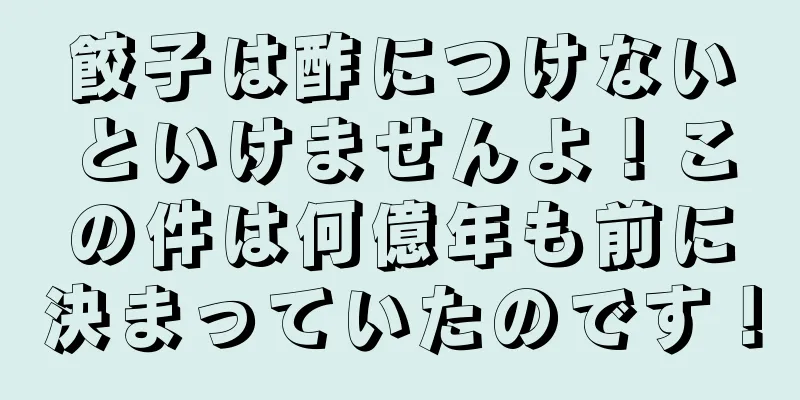 餃子は酢につけないといけませんよ！この件は何億年も前に決まっていたのです！