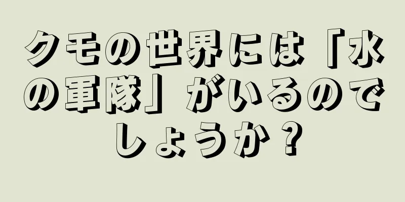 クモの世界には「水の軍隊」がいるのでしょうか？