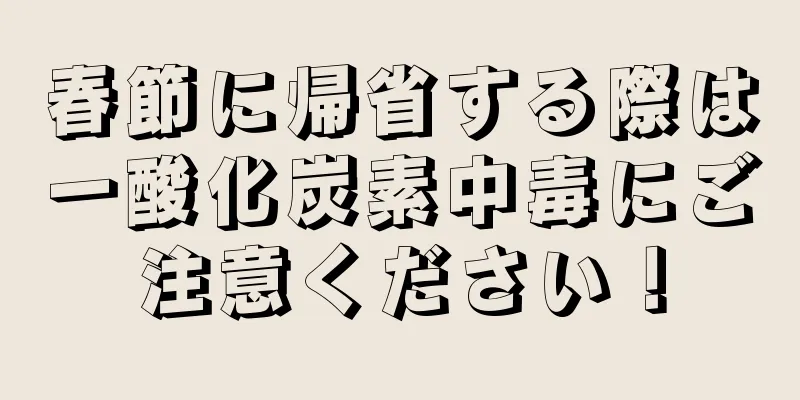 春節に帰省する際は一酸化炭素中毒にご注意ください！