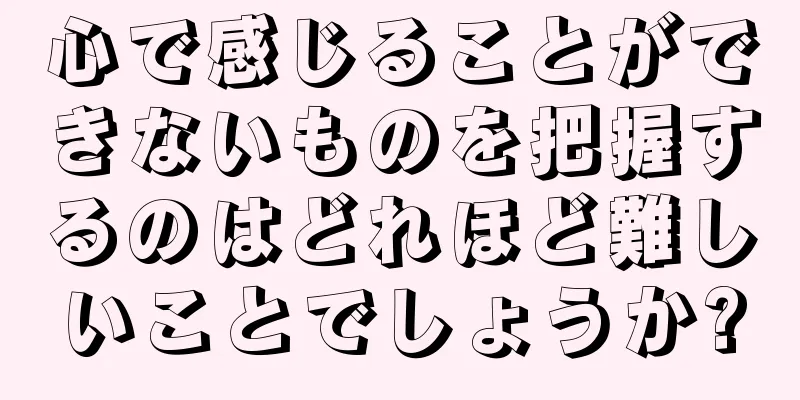 心で感じることができないものを把握するのはどれほど難しいことでしょうか?