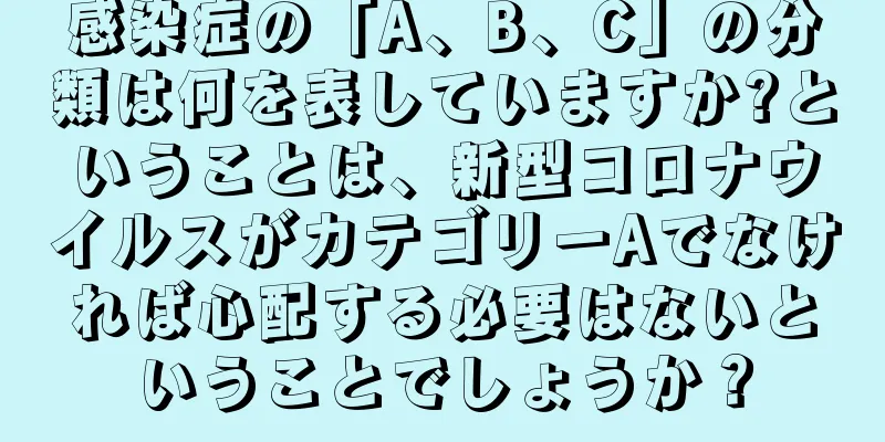 感染症の「A、B、C」の分類は何を表していますか?ということは、新型コロナウイルスがカテゴリーAでなければ心配する必要はないということでしょうか？