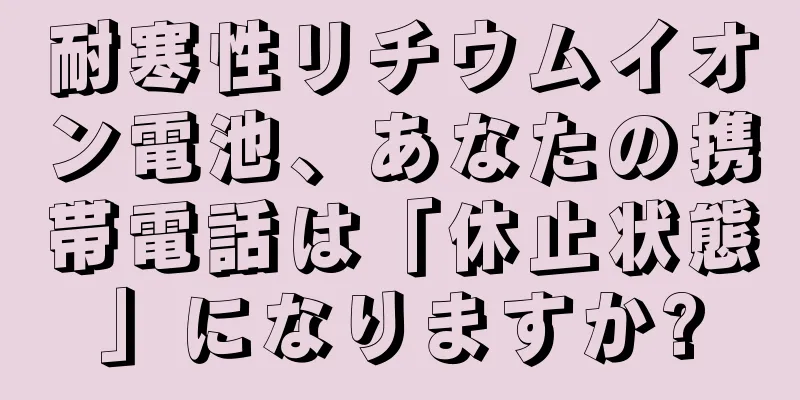 耐寒性リチウムイオン電池、あなたの携帯電話は「休止状態」になりますか?