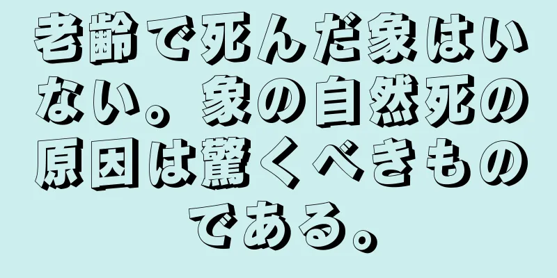 老齢で死んだ象はいない。象の自然死の原因は驚くべきものである。