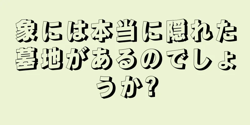 象には本当に隠れた墓地があるのでしょうか?