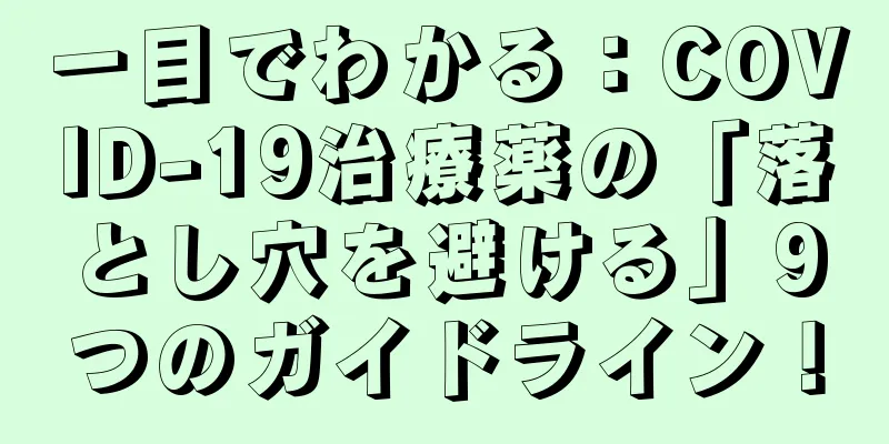 一目でわかる：COVID-19治療薬の「落とし穴を避ける」9つのガイドライン！