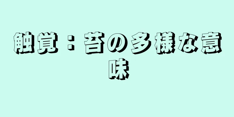 触覚：苔の多様な意味