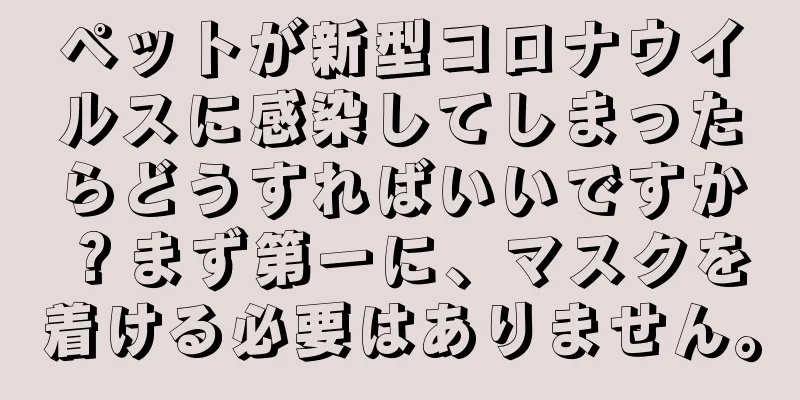 ペットが新型コロナウイルスに感染してしまったらどうすればいいですか？まず第一に、マスクを着ける必要はありません。