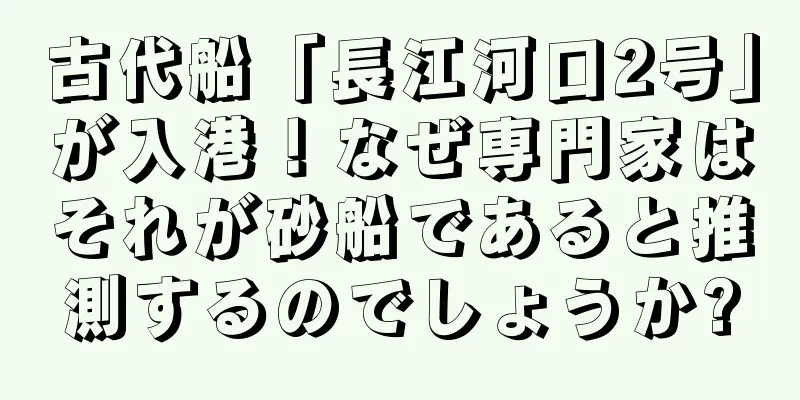 古代船「長江河口2号」が入港！なぜ専門家はそれが砂船であると推測するのでしょうか?