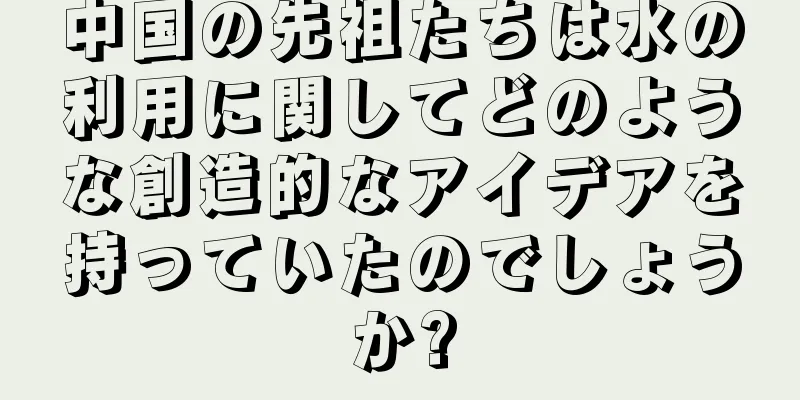中国の先祖たちは水の利用に関してどのような創造的なアイデアを持っていたのでしょうか?