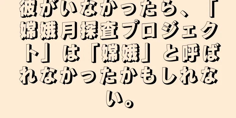 彼がいなかったら、「嫦娥月探査プロジェクト」は「嫦娥」と呼ばれなかったかもしれない。