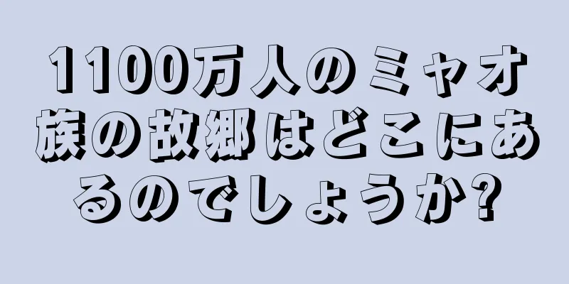 1100万人のミャオ族の故郷はどこにあるのでしょうか?