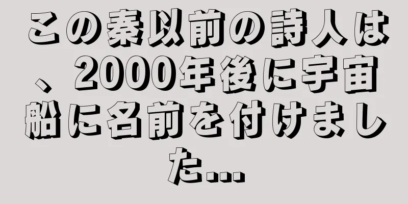 この秦以前の詩人は、2000年後に宇宙船に名前を付けました...