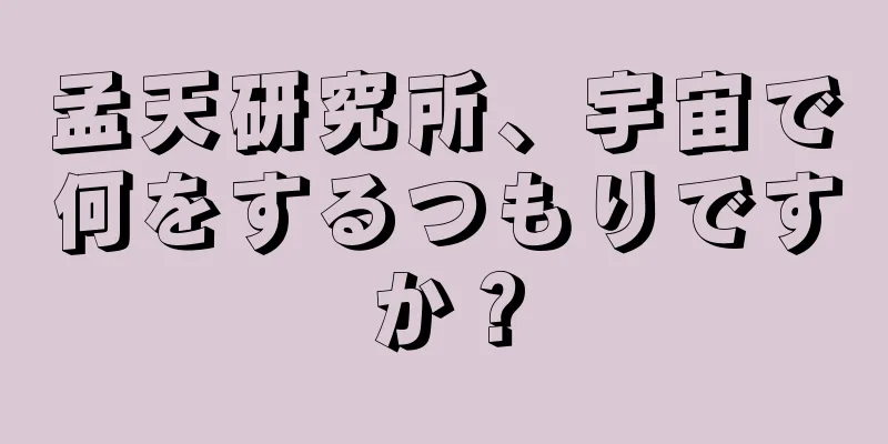 孟天研究所、宇宙で何をするつもりですか？