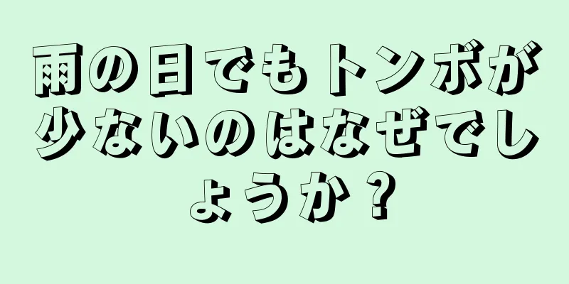 雨の日でもトンボが少ないのはなぜでしょうか？