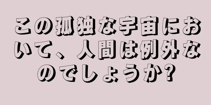 この孤独な宇宙において、人間は例外なのでしょうか?