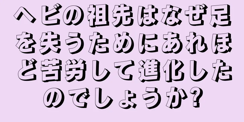 ヘビの祖先はなぜ足を失うためにあれほど苦労して進化したのでしょうか?