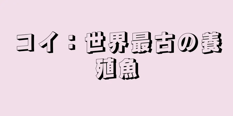 コイ：世界最古の養殖魚