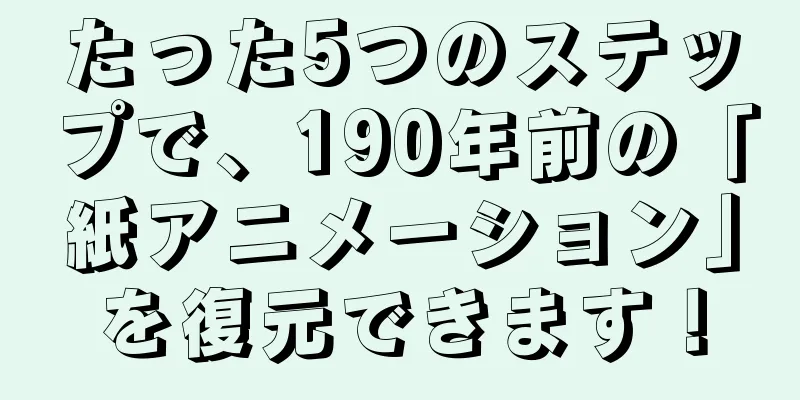 たった5つのステップで、190年前の「紙アニメーション」を復元できます！
