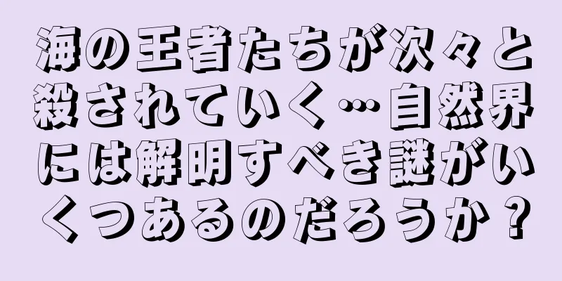海の王者たちが次々と殺されていく…自然界には解明すべき謎がいくつあるのだろうか？