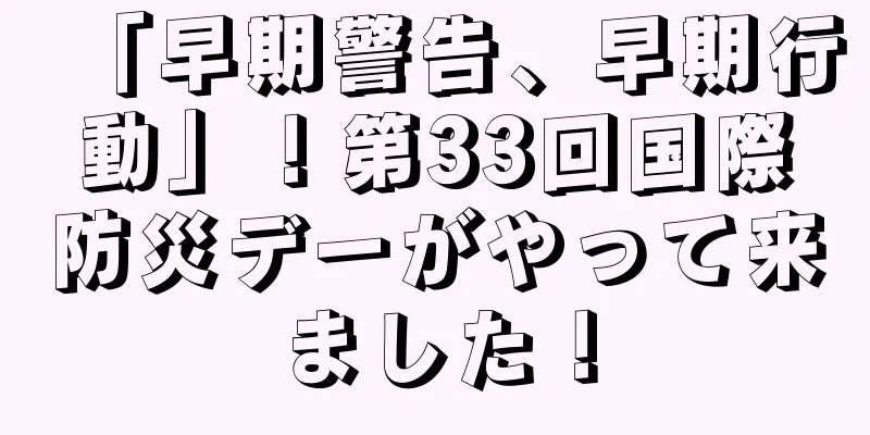 「早期警告、早期行動」！第33回国際防災デーがやって来ました！