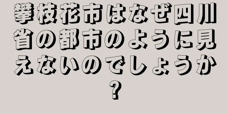 攀枝花市はなぜ四川省の都市のように見えないのでしょうか?