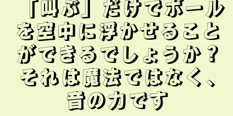 「叫ぶ」だけでボールを空中に浮かせることができるでしょうか？それは魔法ではなく、音の力です
