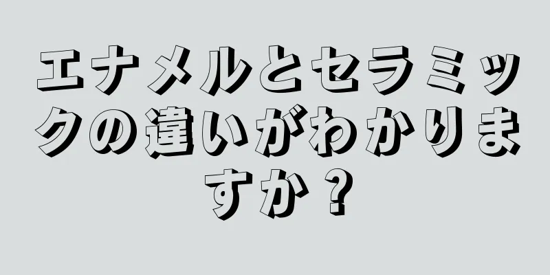 エナメルとセラミックの違いがわかりますか？