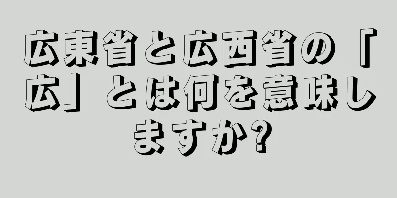 広東省と広西省の「広」とは何を意味しますか?