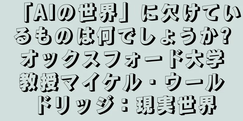 「AIの世界」に欠けているものは何でしょうか?オックスフォード大学教授マイケル・ウールドリッジ：現実世界