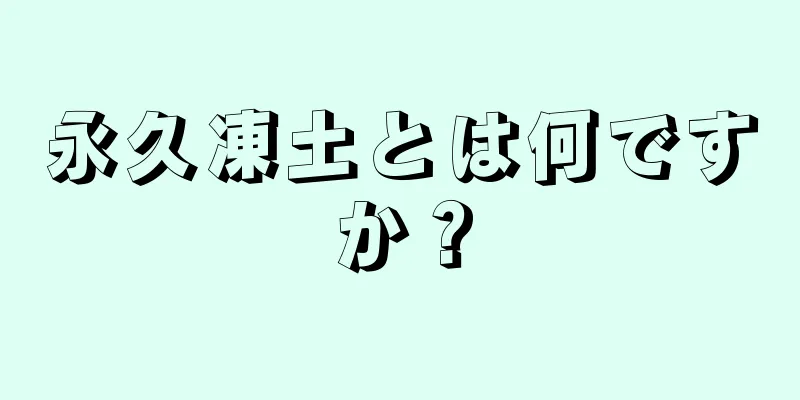 永久凍土とは何ですか？