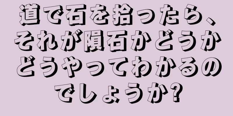 道で石を拾ったら、それが隕石かどうかどうやってわかるのでしょうか?
