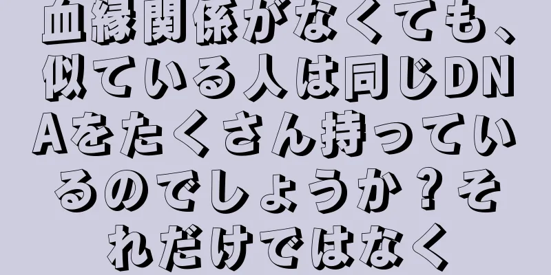 血縁関係がなくても、似ている人は同じDNAをたくさん持っているのでしょうか？それだけではなく