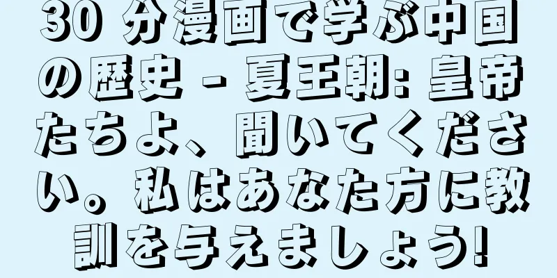 30 分漫画で学ぶ中国の歴史 - 夏王朝: 皇帝たちよ、聞いてください。私はあなた方に教訓を与えましょう!