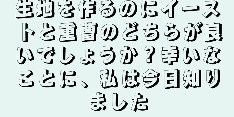 生地を作るのにイーストと重曹のどちらが良いでしょうか？幸いなことに、私は今日知りました