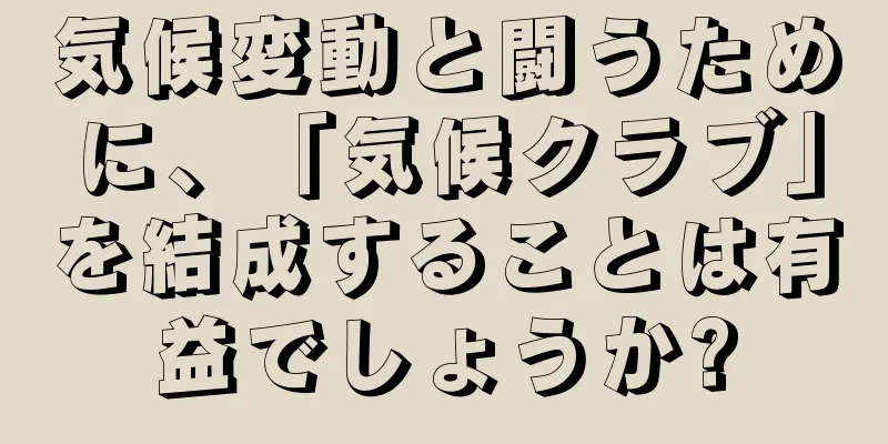 気候変動と闘うために、「気候クラブ」を結成することは有益でしょうか?