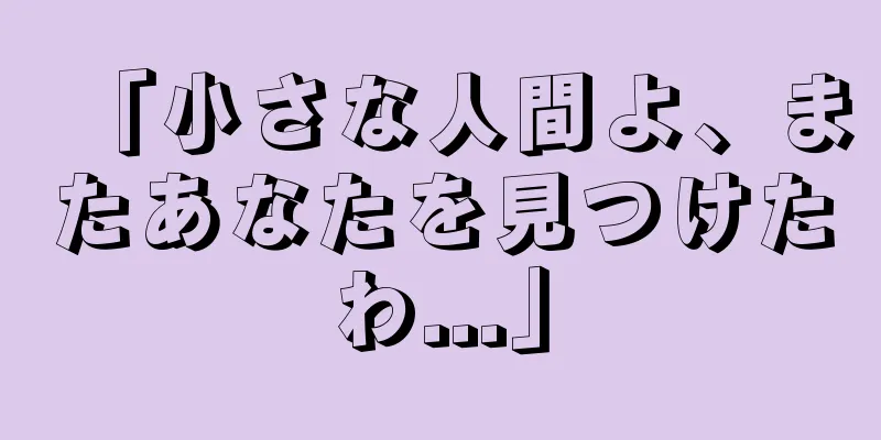 「小さな人間よ、またあなたを見つけたわ...」
