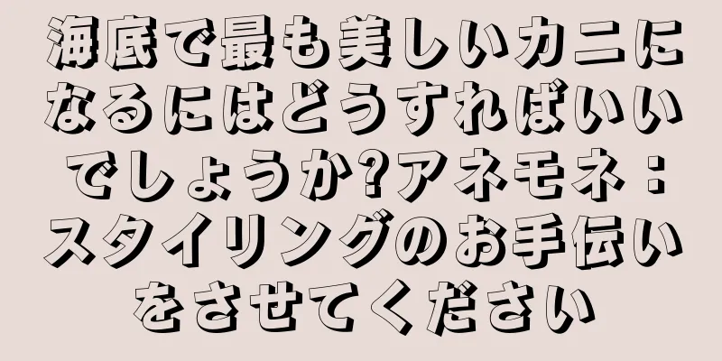 海底で最も美しいカニになるにはどうすればいいでしょうか?アネモネ：スタイリングのお手伝いをさせてください