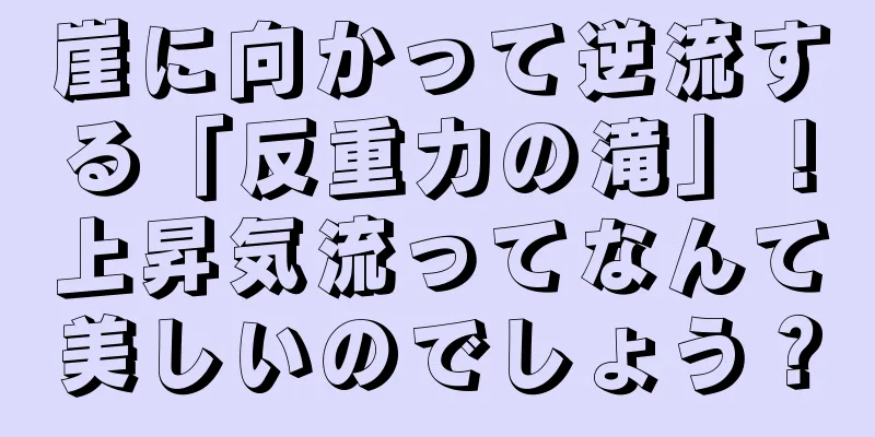 崖に向かって逆流する「反重力の滝」！上昇気流ってなんて美しいのでしょう？