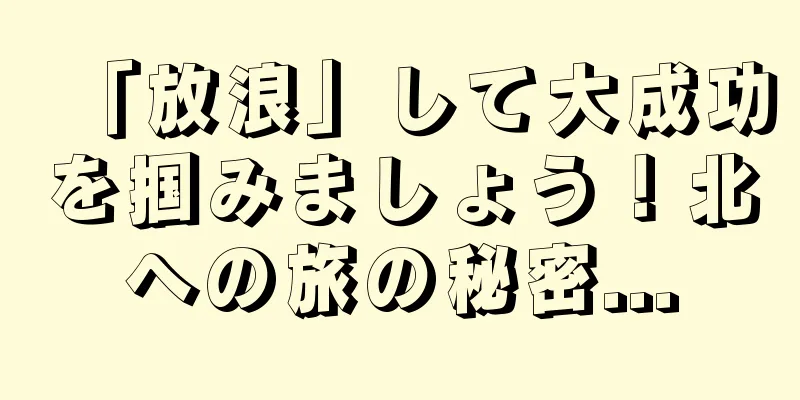 「放浪」して大成功を掴みましょう！北への旅の秘密...