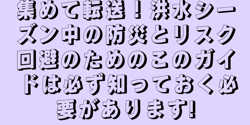 集めて転送！洪水シーズン中の防災とリスク回避のためのこのガイドは必ず知っておく必要があります!