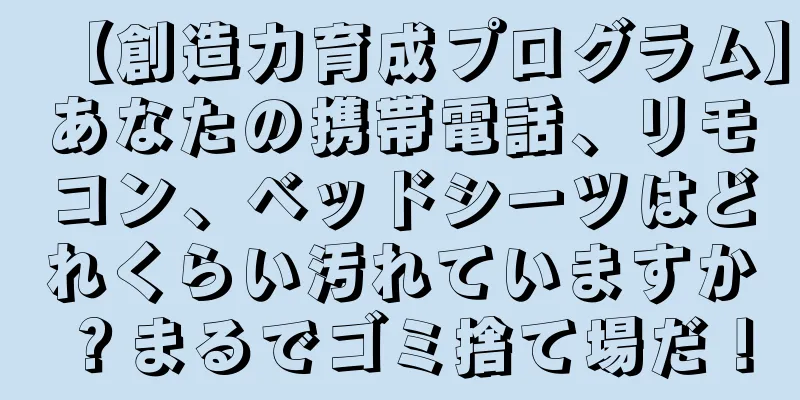 【創造力育成プログラム】あなたの携帯電話、リモコン、ベッドシーツはどれくらい汚れていますか？まるでゴミ捨て場だ！