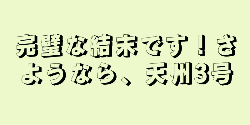 完璧な結末です！さようなら、天州3号