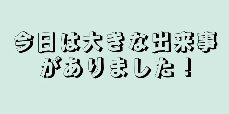 今日は大きな出来事がありました！