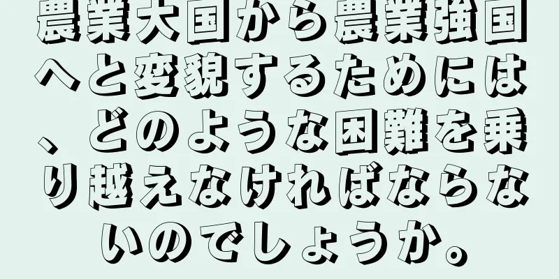 農業大国から農業強国へと変貌するためには、どのような困難を乗り越えなければならないのでしょうか。