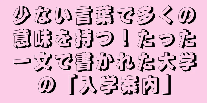 少ない言葉で多くの意味を持つ！たった一文で書かれた大学の「入学案内」