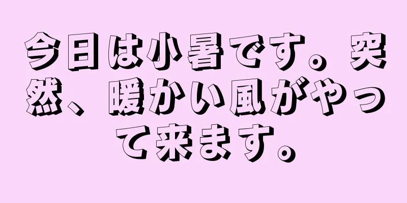 今日は小暑です。突然、暖かい風がやって来ます。