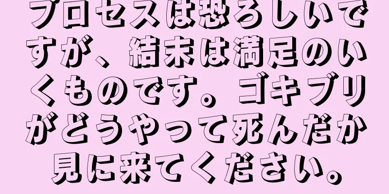 プロセスは恐ろしいですが、結末は満足のいくものです。ゴキブリがどうやって死んだか見に来てください。