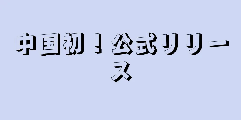 中国初！公式リリース